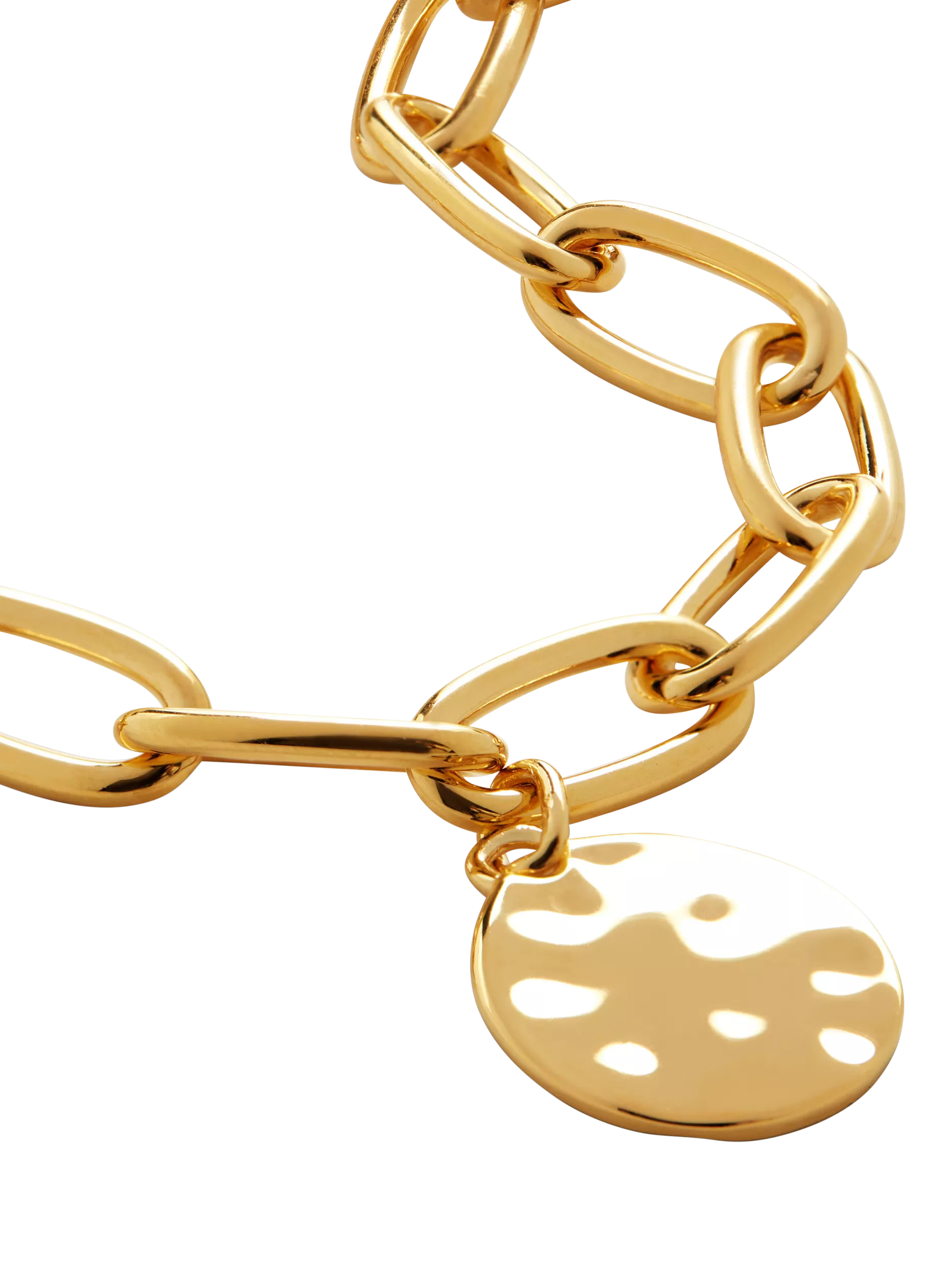 Monica Vinader gold bracelet Havana open link charm, UK version