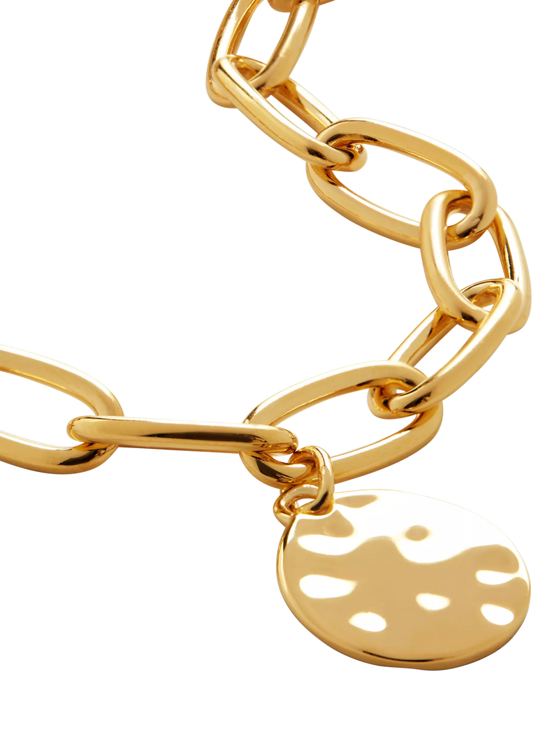 Monica Vinader gold bracelet Havana open link charm, UK version