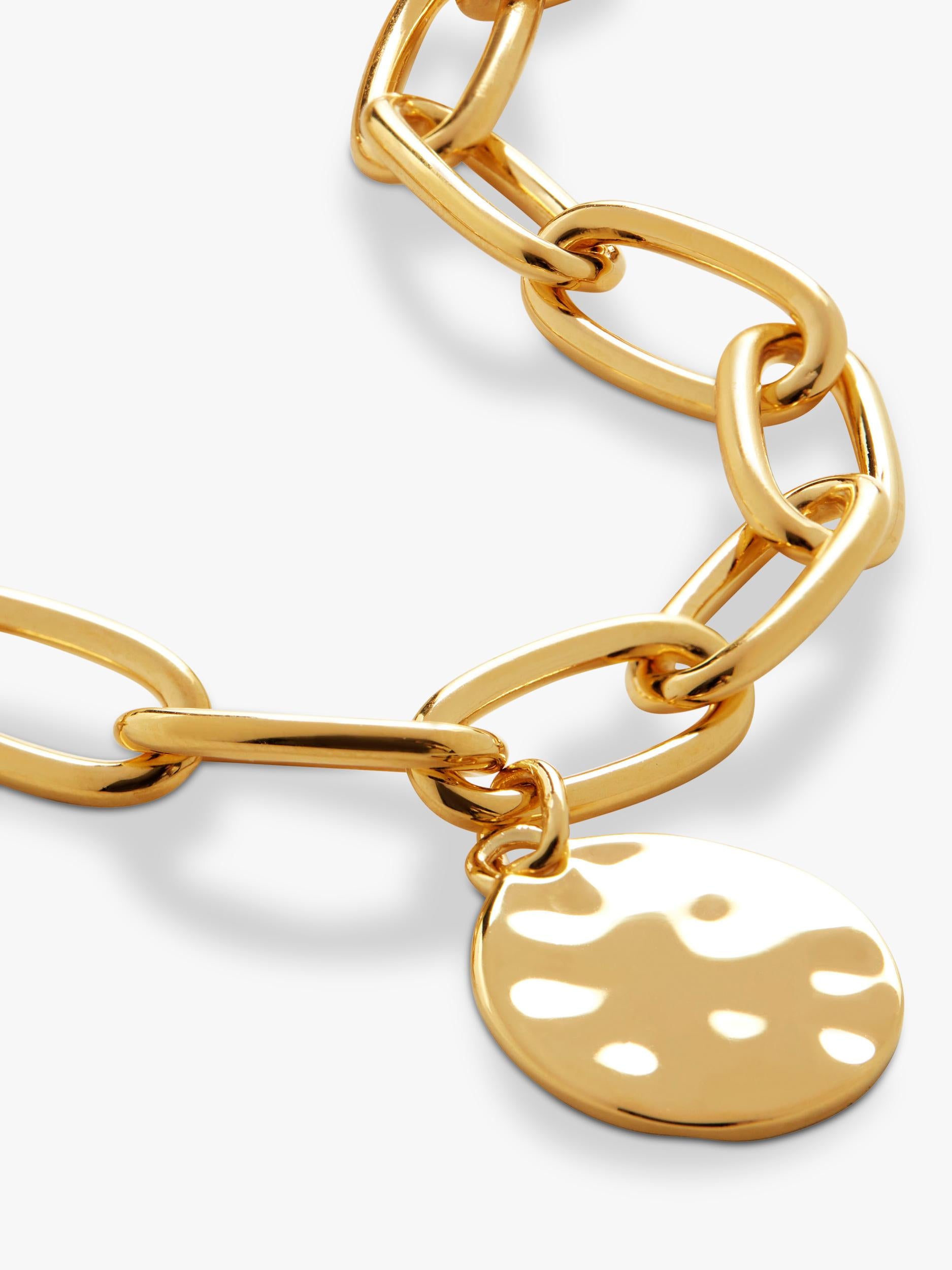Monica Vinader gold bracelet Havana open link charm, UK version