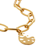 Monica Vinader gold bracelet Havana open link charm, UK version