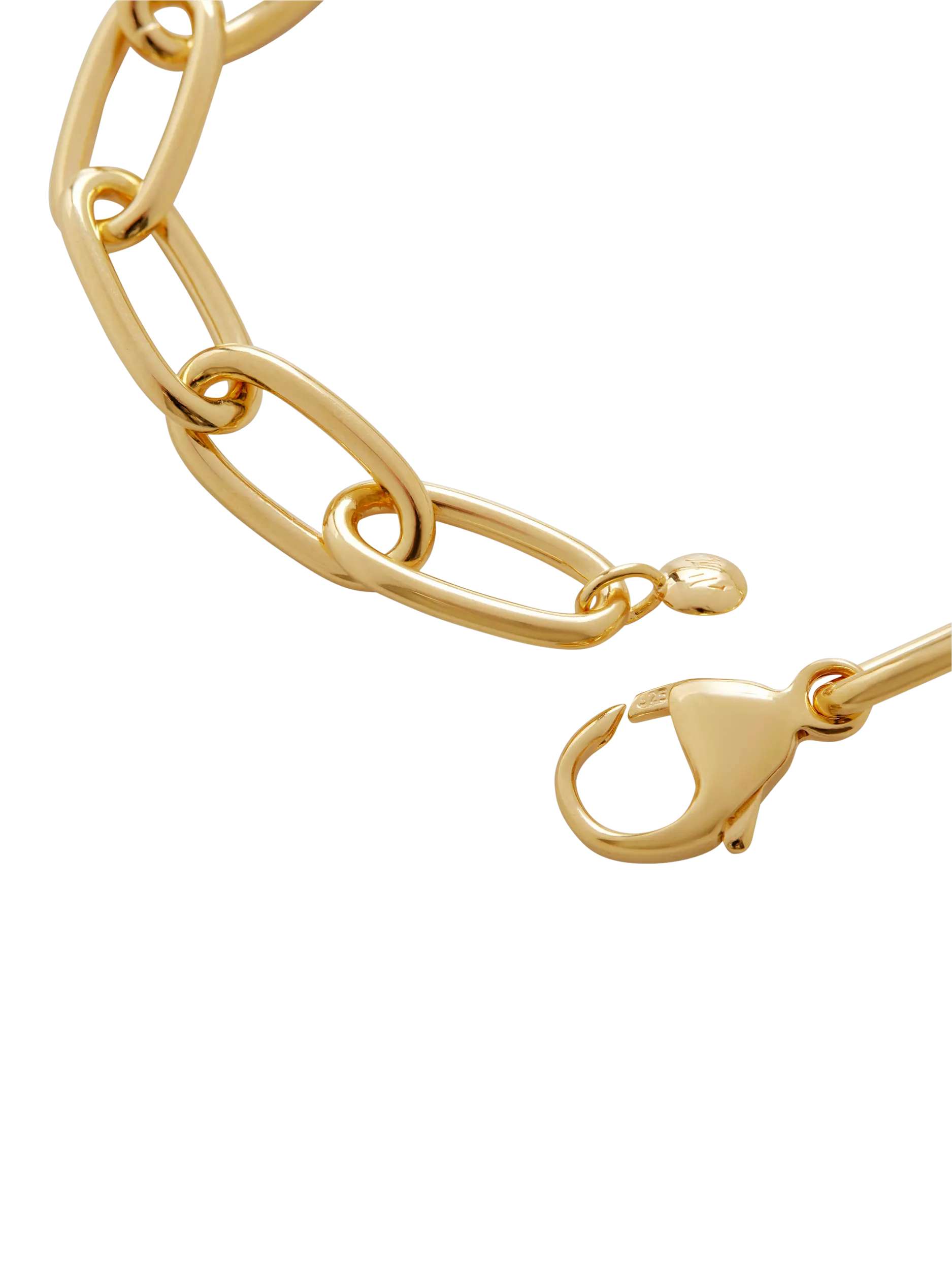Monica Vinader gold bracelet Havana open link charm, UK version