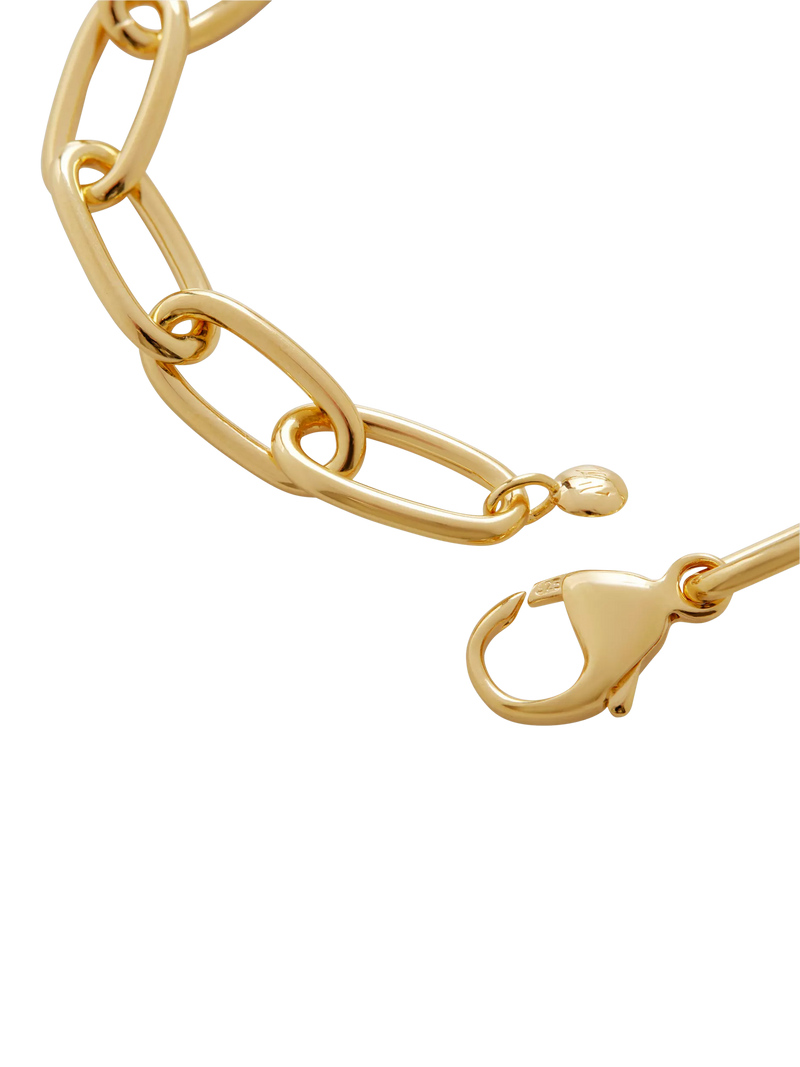 Monica Vinader gold bracelet Havana open link charm, UK version