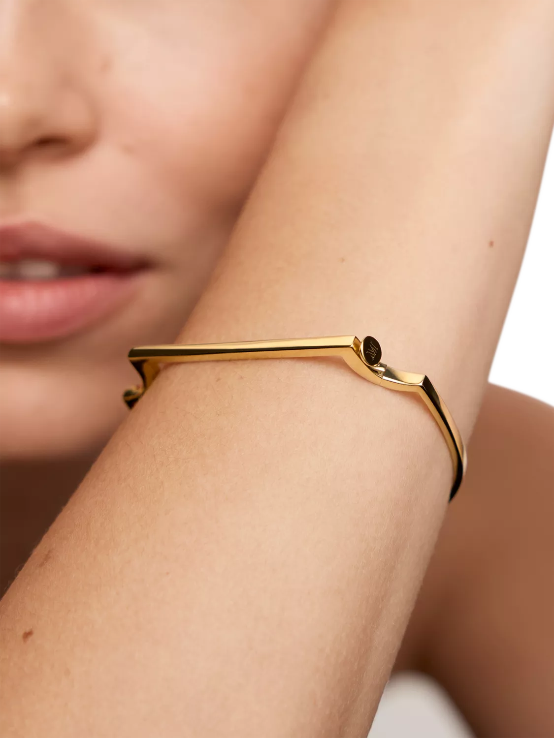 Monica Vinader gold plated slim bangle - British product