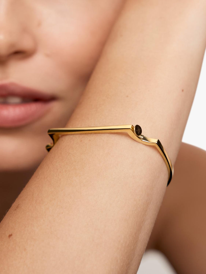 Monica Vinader gold plated slim bangle - British product