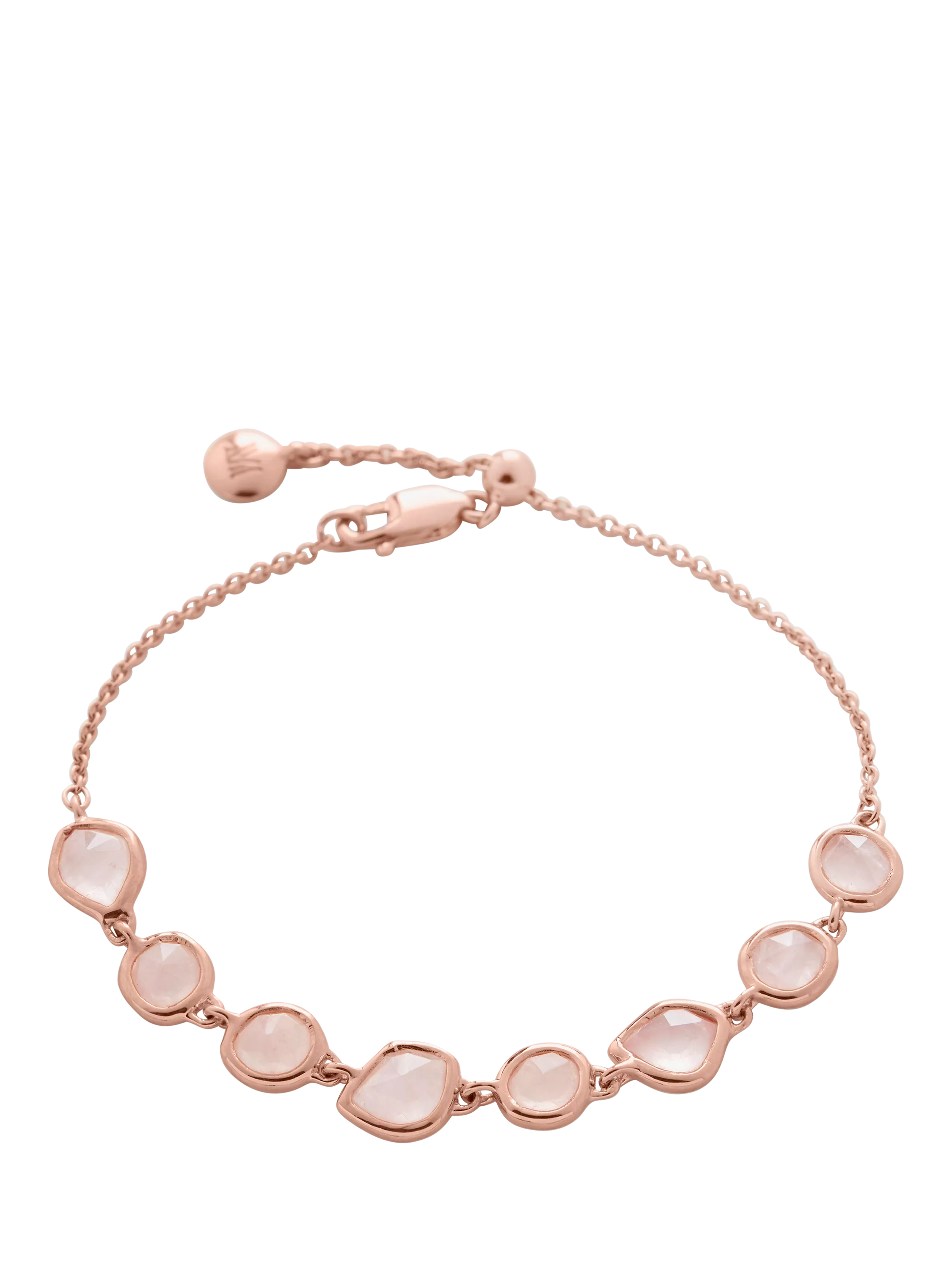 Monica Vinader Siren rose quartz chain bracelet rose gold - British product
