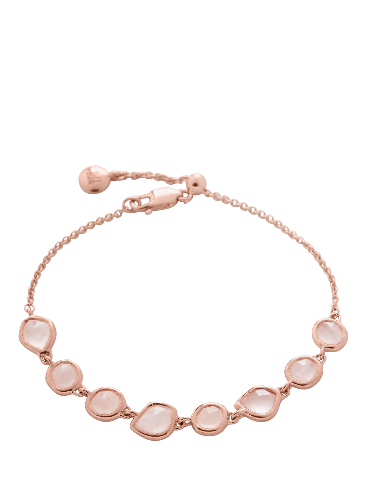 Monica Vinader Siren rose quartz chain bracelet rose gold - British product