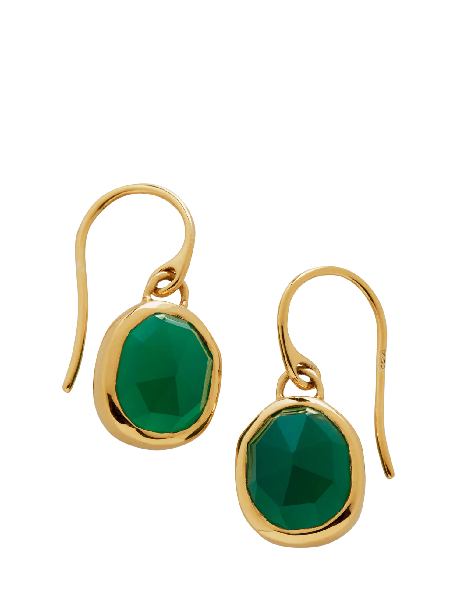 Monica Vinader Siren Onyx Drop Earrings Gold, UK version