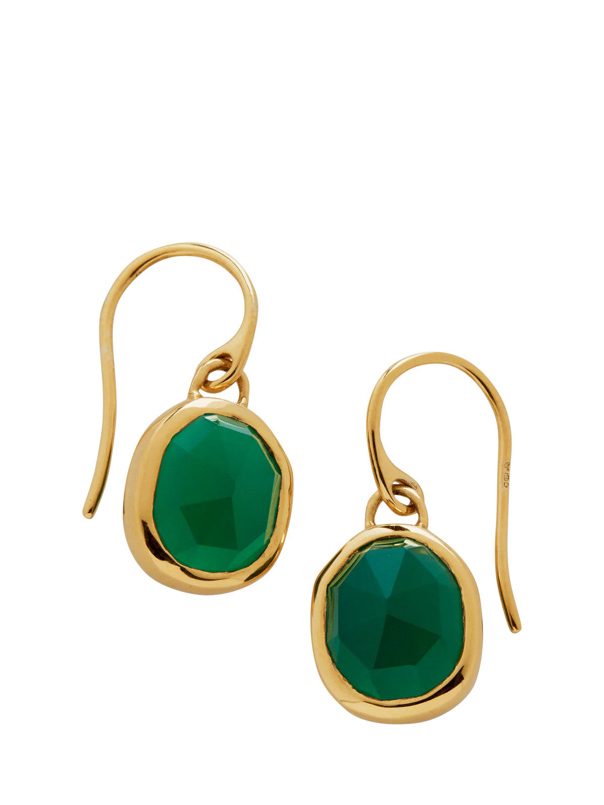 Monica Vinader Siren Onyx Drop Earrings Gold, UK version