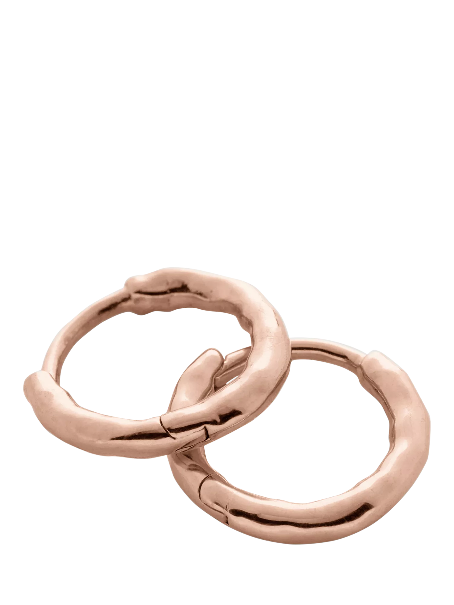 Monica Vinader mini hoop earrings rose gold vermeil, imported from the UK