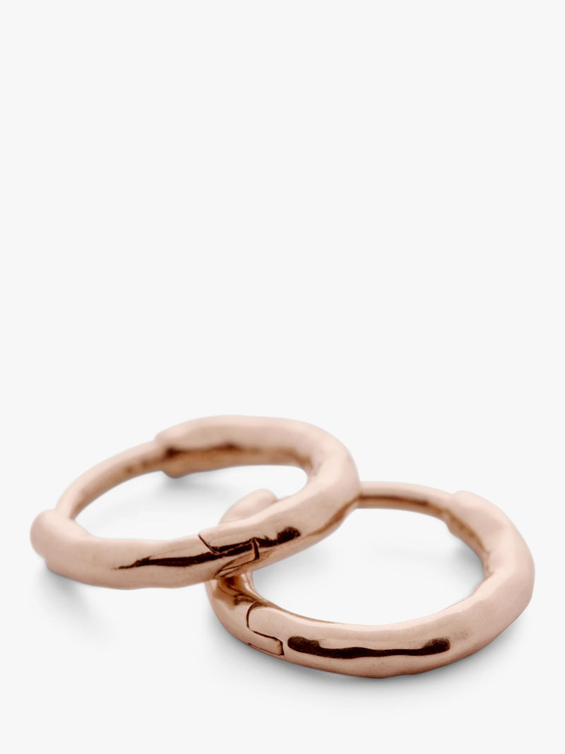 Monica Vinader mini hoop earrings rose gold vermeil, imported from the UK