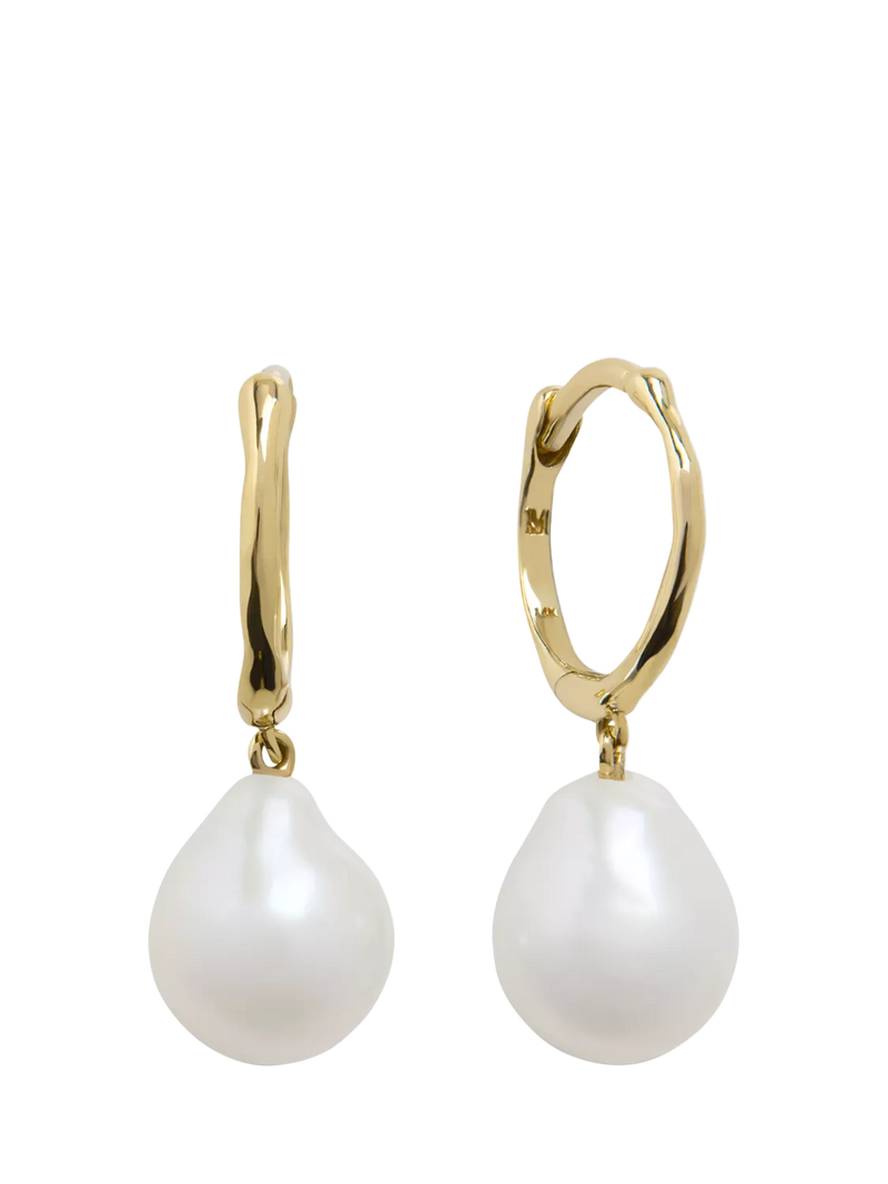 Monica Vinader baroque pearl earrings, imported from the UK