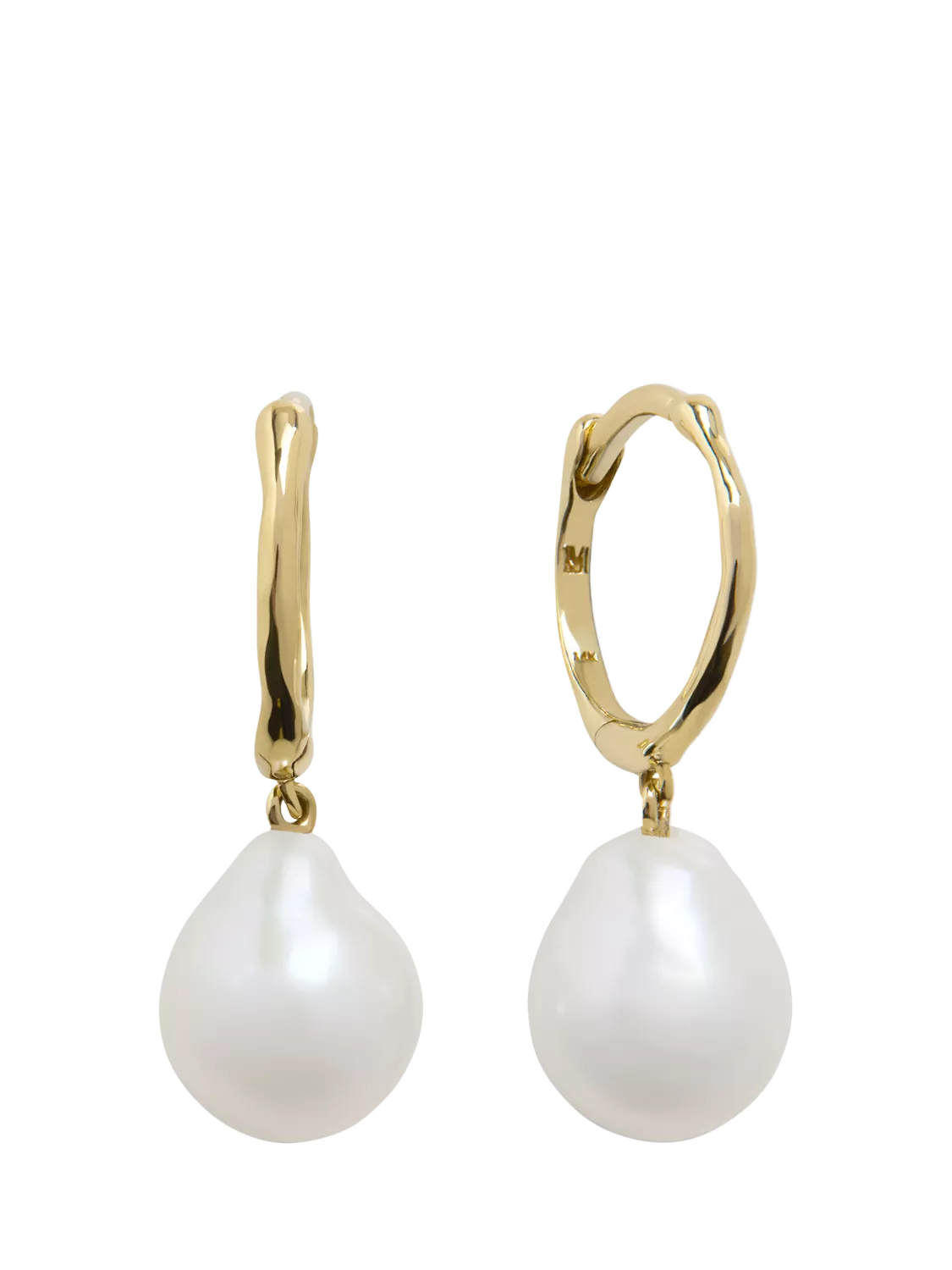 Monica Vinader baroque pearl earrings, imported from the UK