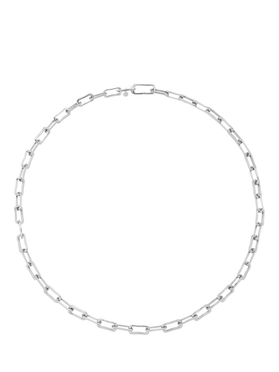John Lewis Monica Vinader Alta Mini Link Chain Necklace Silver- Buy online at McGrocer