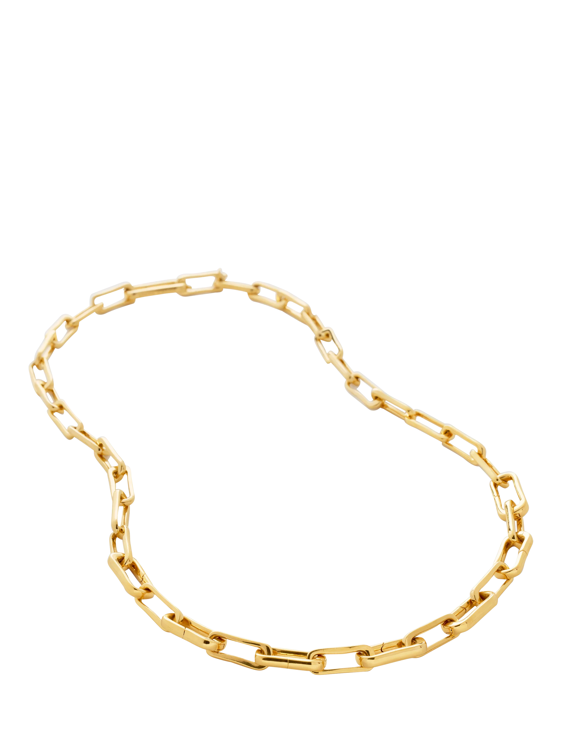 Monica Vinader Alta Charm Link gold necklace 46.9cm, imported from the UK