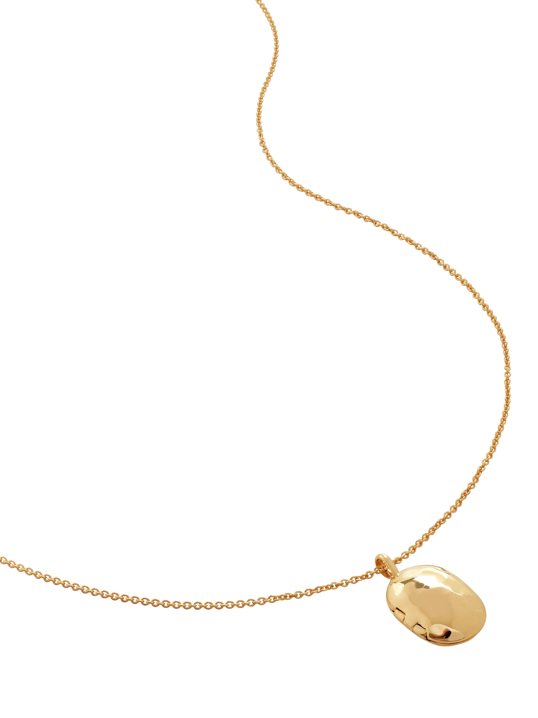 Monica Vinader Havana mini locket necklace gold vermeil, UK version