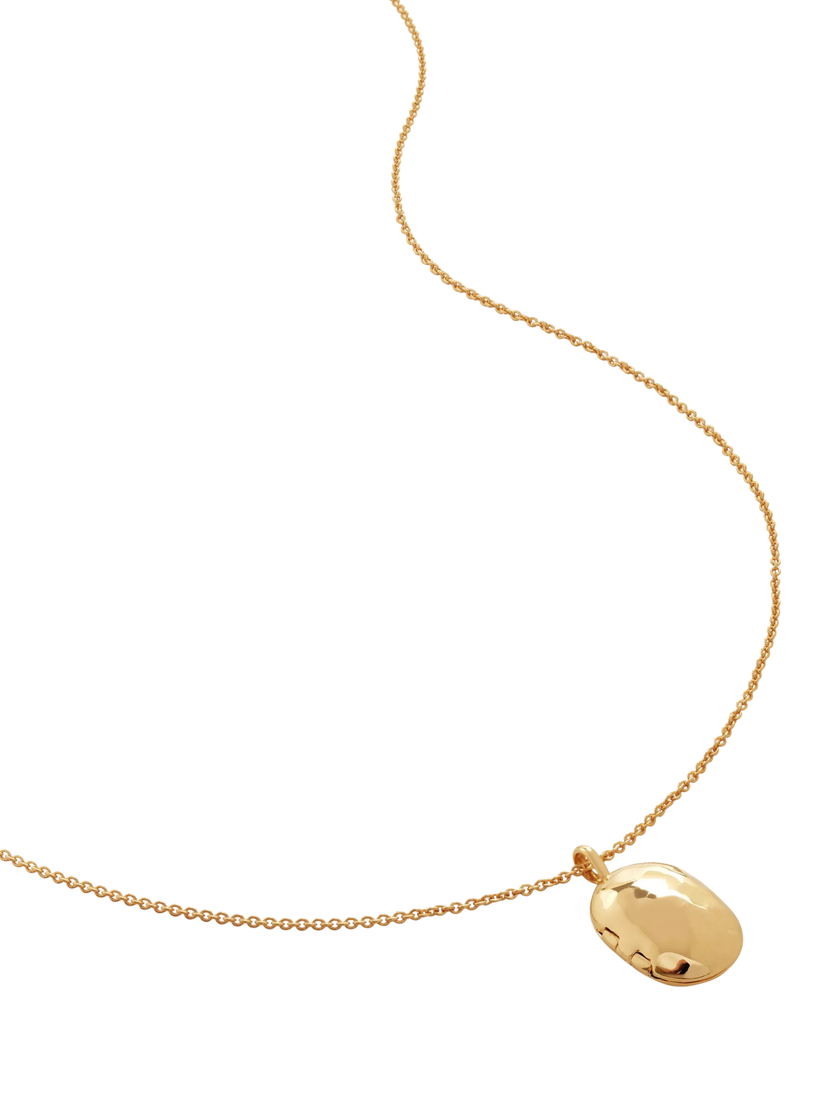 Monica Vinader Havana mini locket necklace gold vermeil, UK version