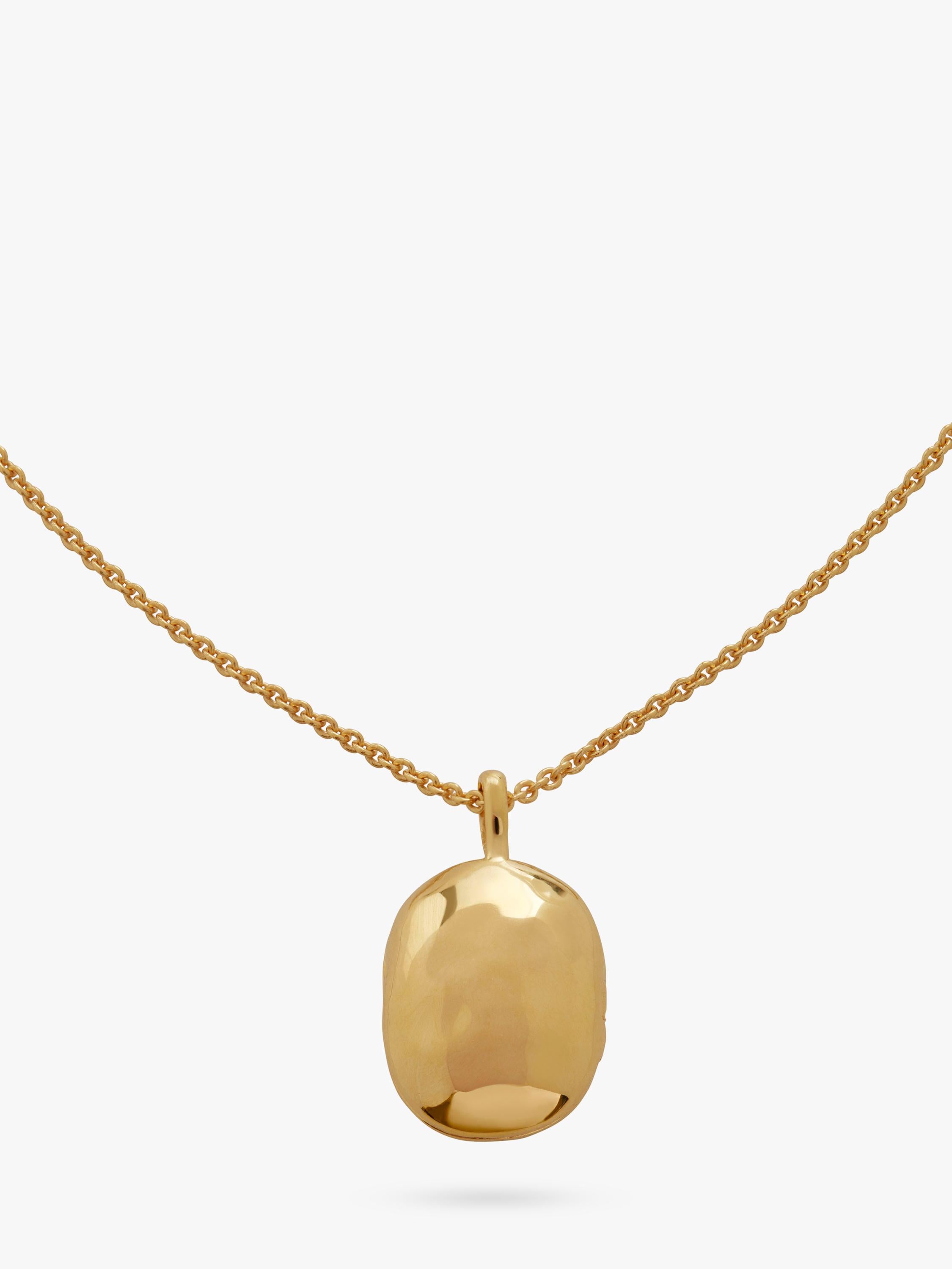 Monica Vinader Havana mini locket necklace gold vermeil, UK version