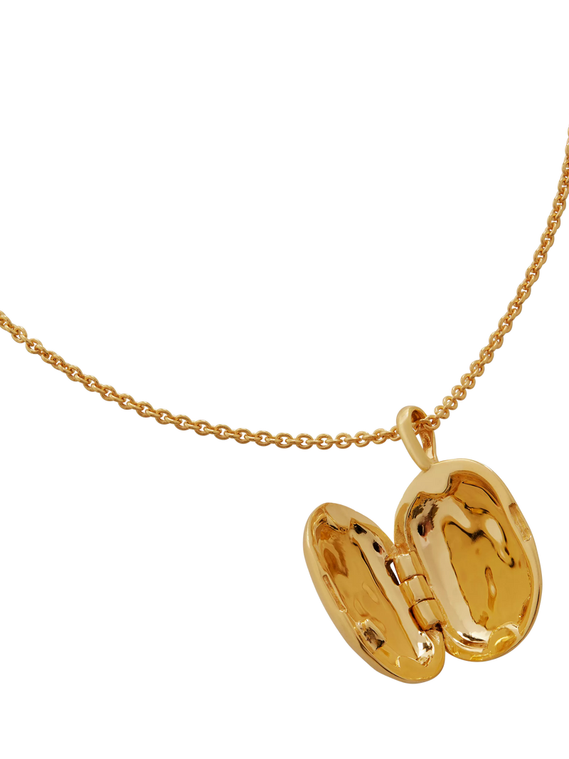 Monica Vinader Havana mini locket necklace gold vermeil, UK version