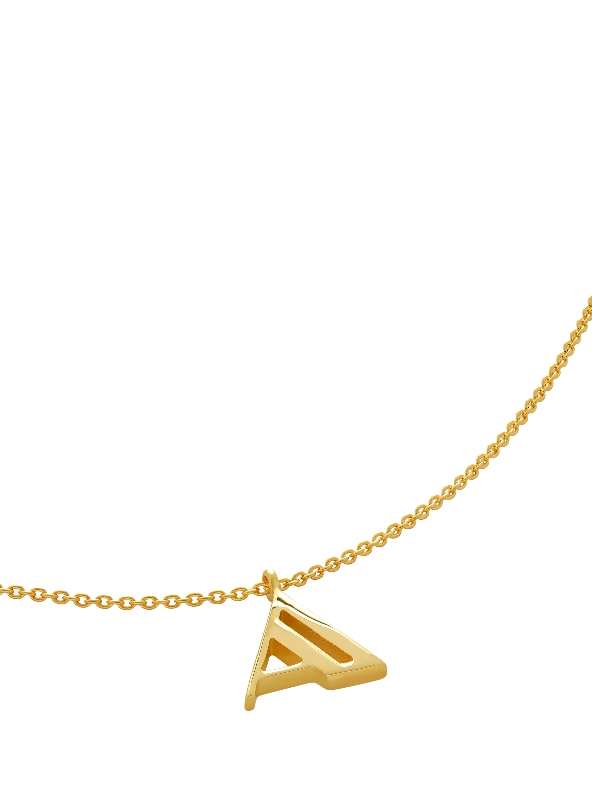 Monica Vinader Initial Chain Necklace, Gold, A