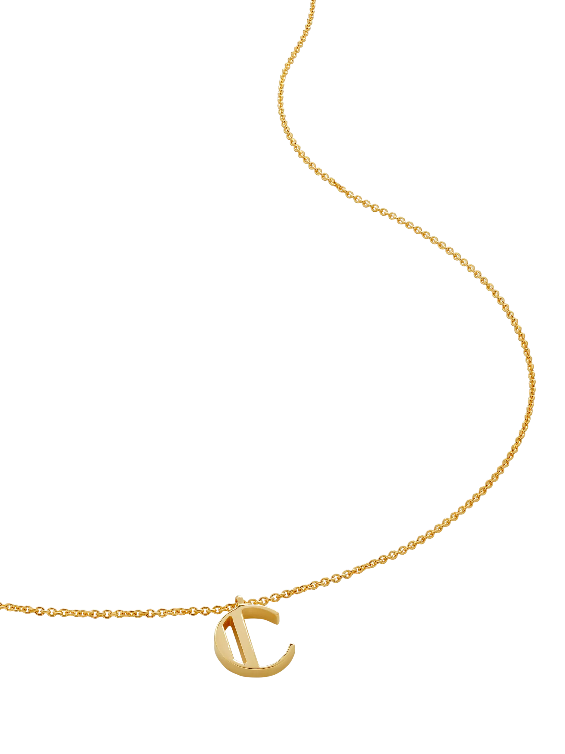 Monica Vinader Initial Chain Necklace, Gold, C