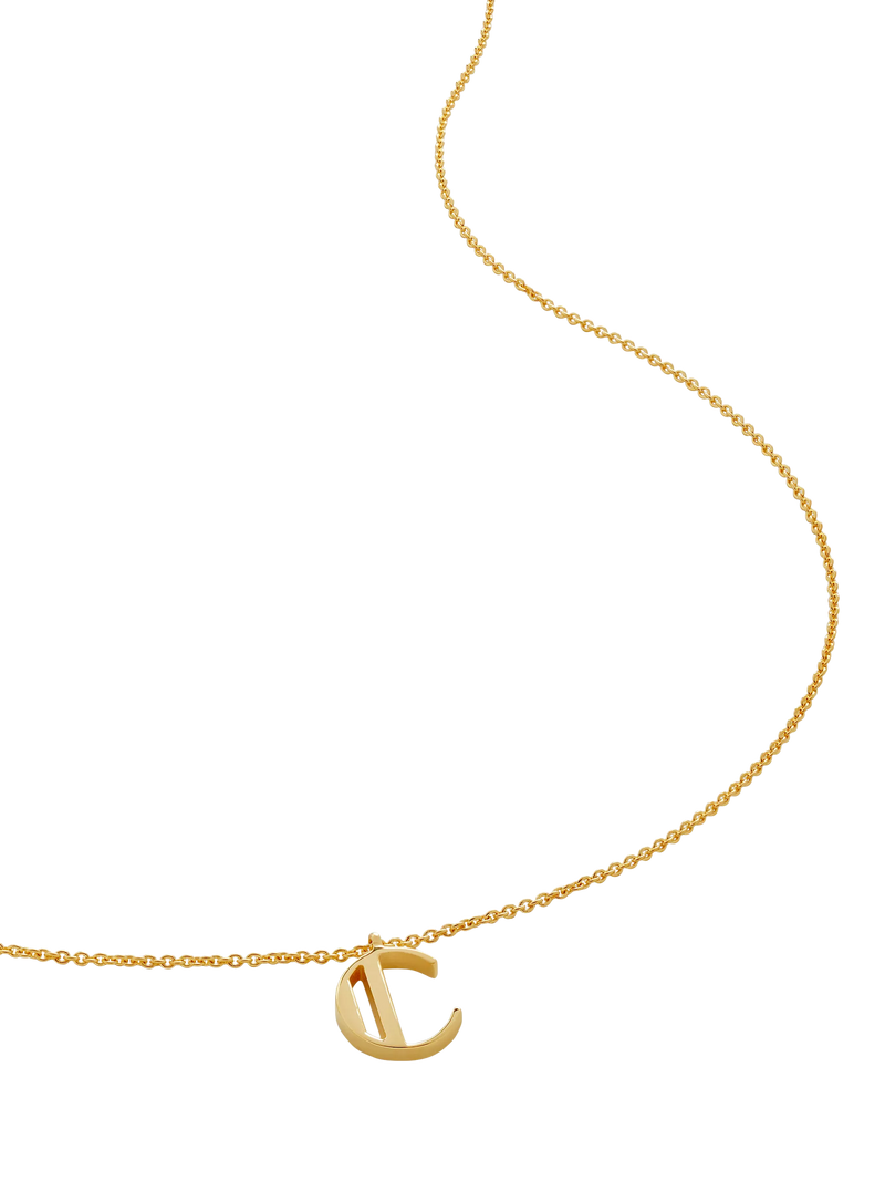 Monica Vinader Initial Chain Necklace, Gold, C