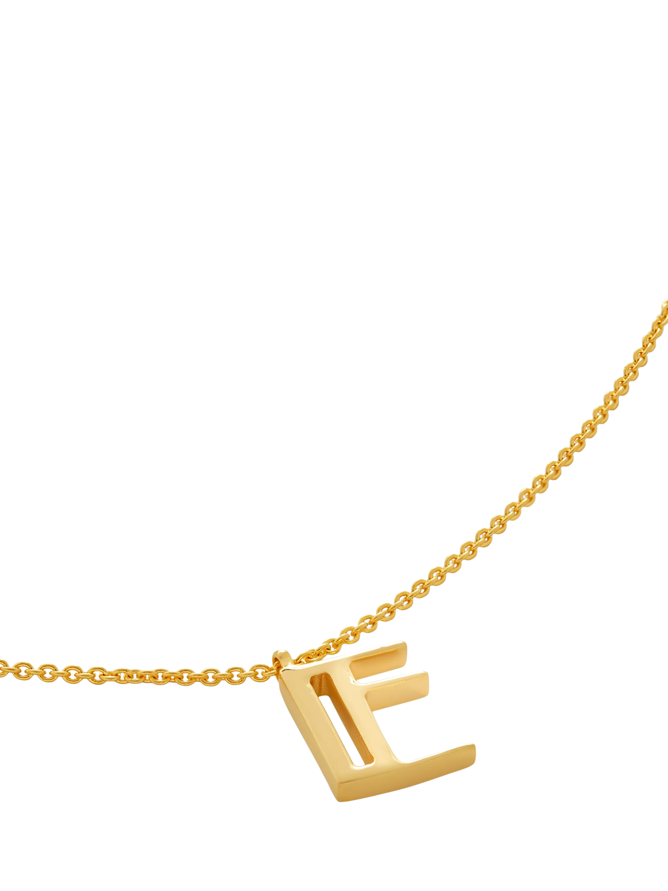 Monica Vinader Initial Chain Necklace, Gold, E