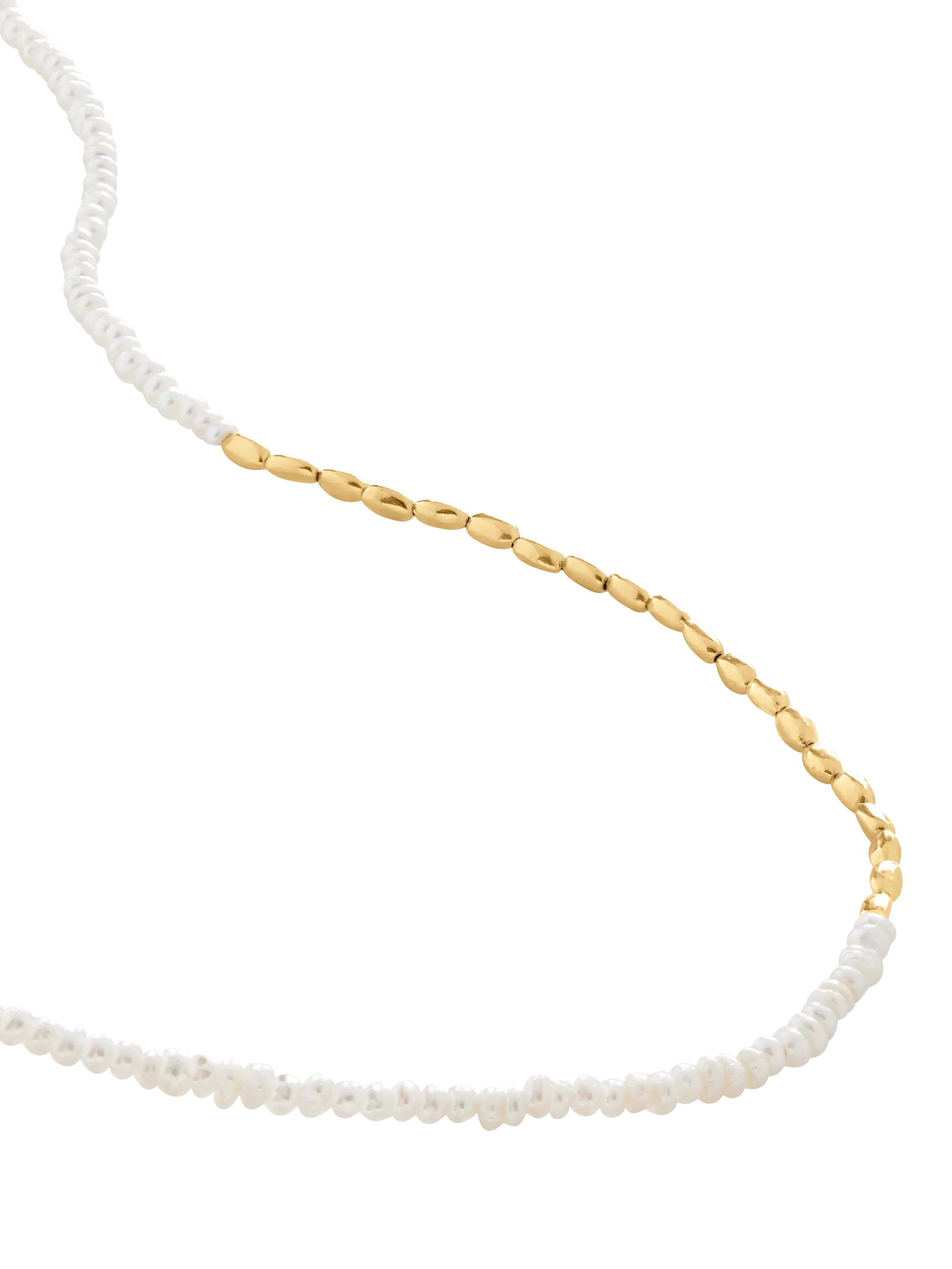 Monica Vinader mini nugget pearl necklace gold, UK version