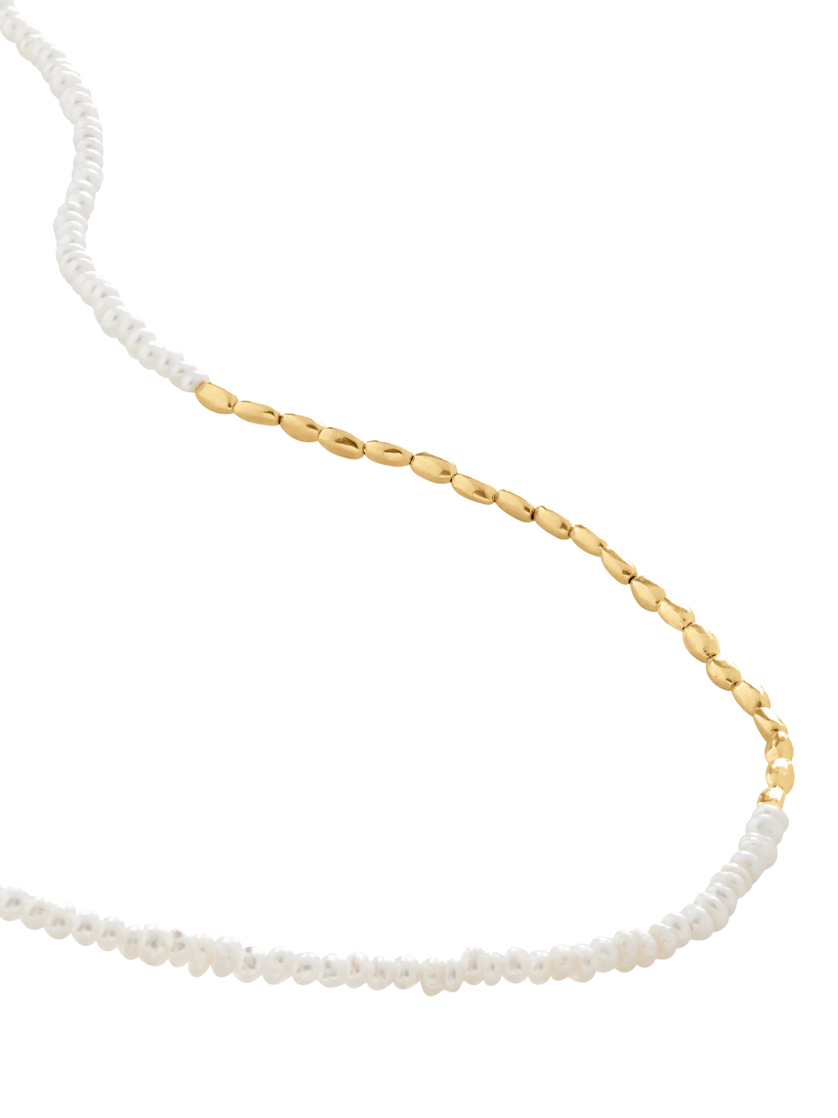 Monica Vinader mini nugget pearl necklace gold, UK version