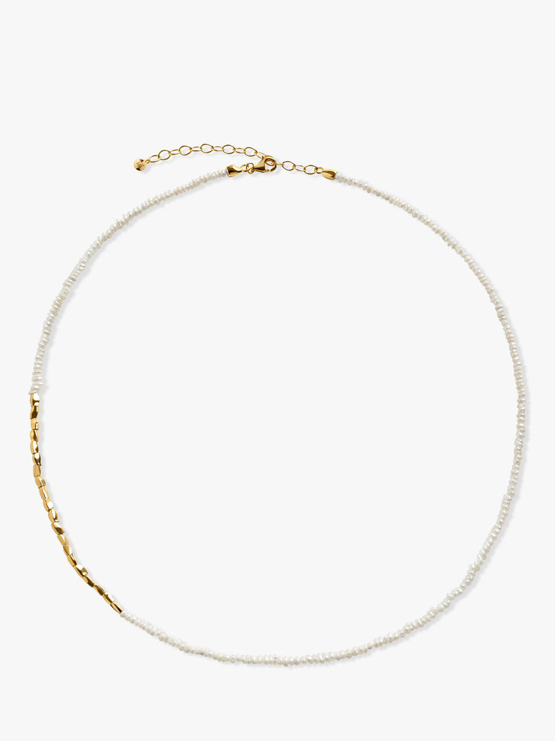 Monica Vinader mini nugget pearl necklace gold, UK version