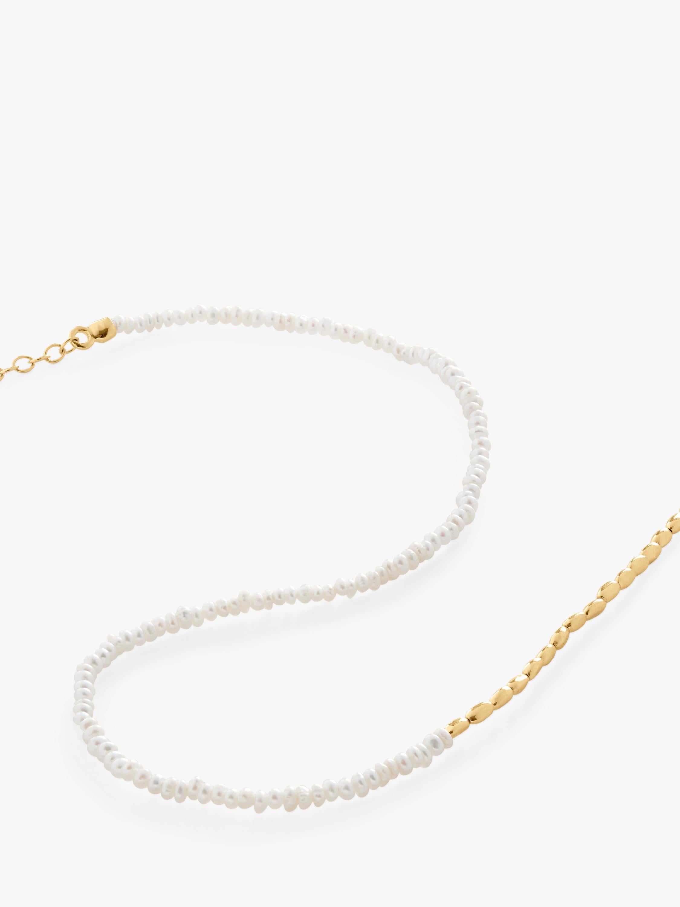 Monica Vinader mini nugget pearl necklace gold, UK version