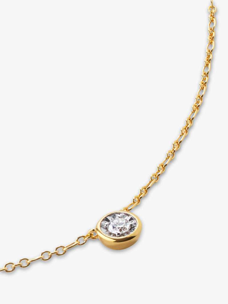 Monica Vinader solitaire diamond necklace, gold (British brand)