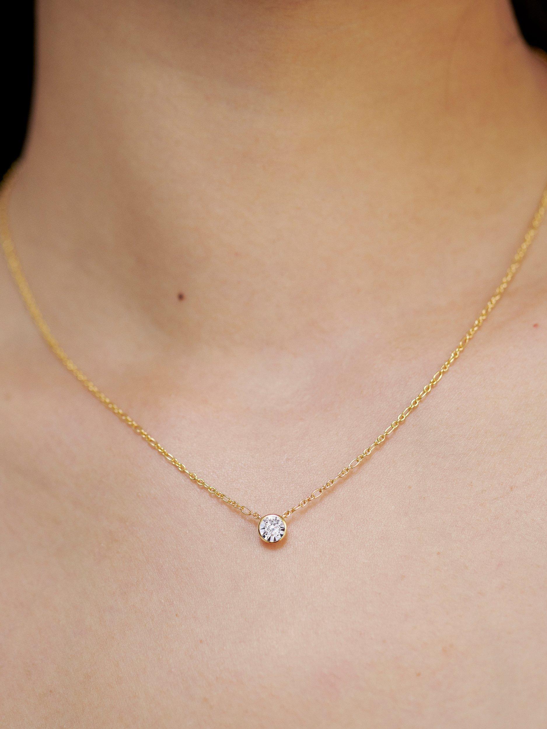 Monica Vinader solitaire diamond necklace, gold (British brand)
