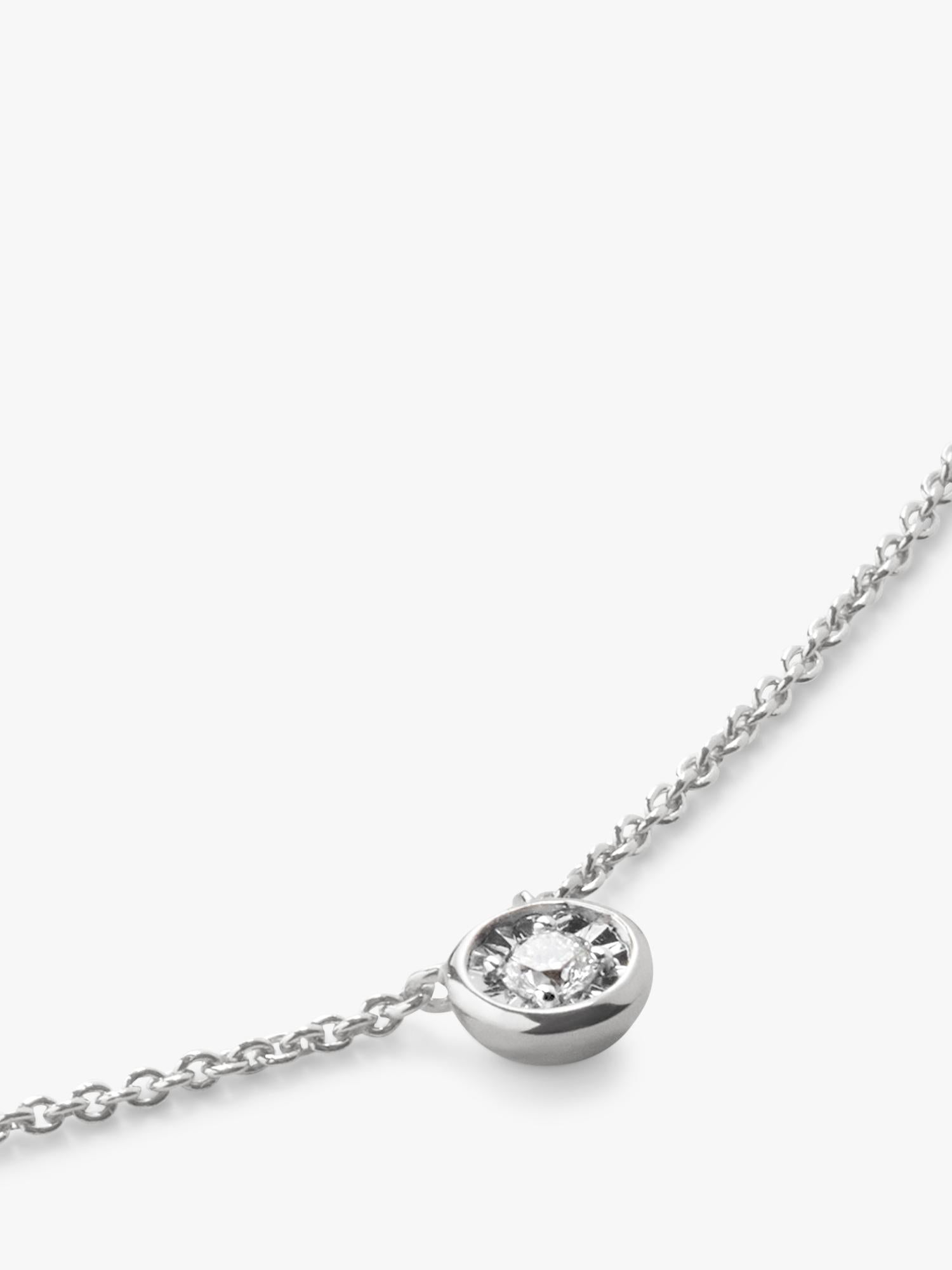 Monica Vinader solitaire diamond necklace in sterling silver, UK version