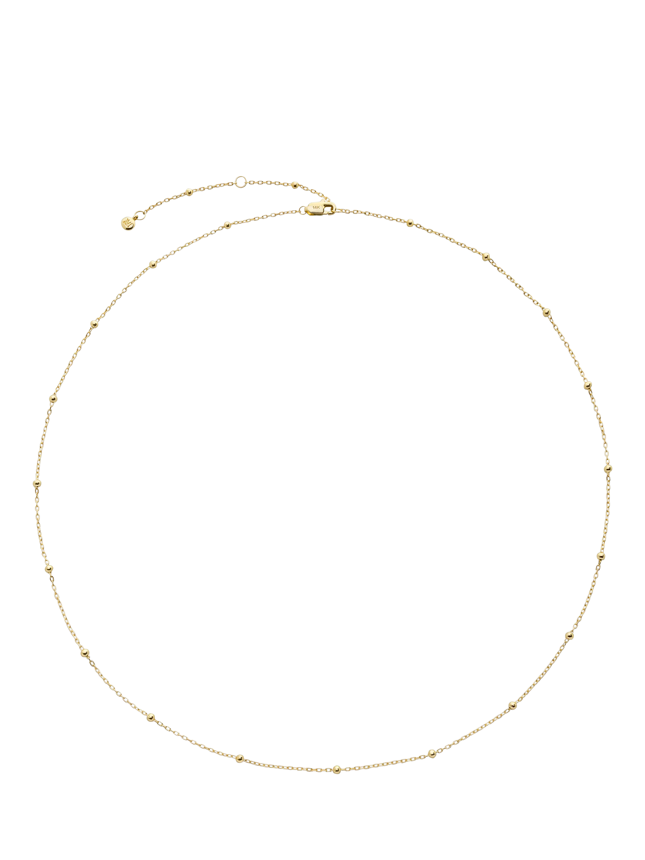 Monica Vinader 14ct yellow gold beaded chain necklace, UK version