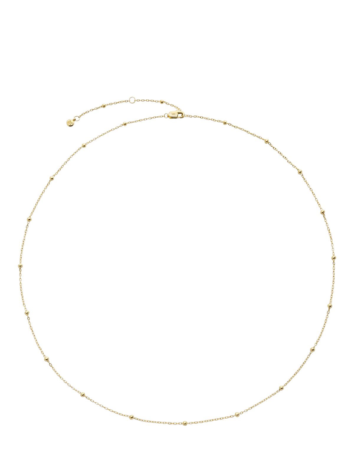 Monica Vinader 14ct yellow gold beaded chain necklace, UK version