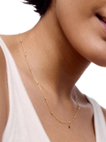 Monica Vinader 14ct yellow gold beaded chain necklace, UK version