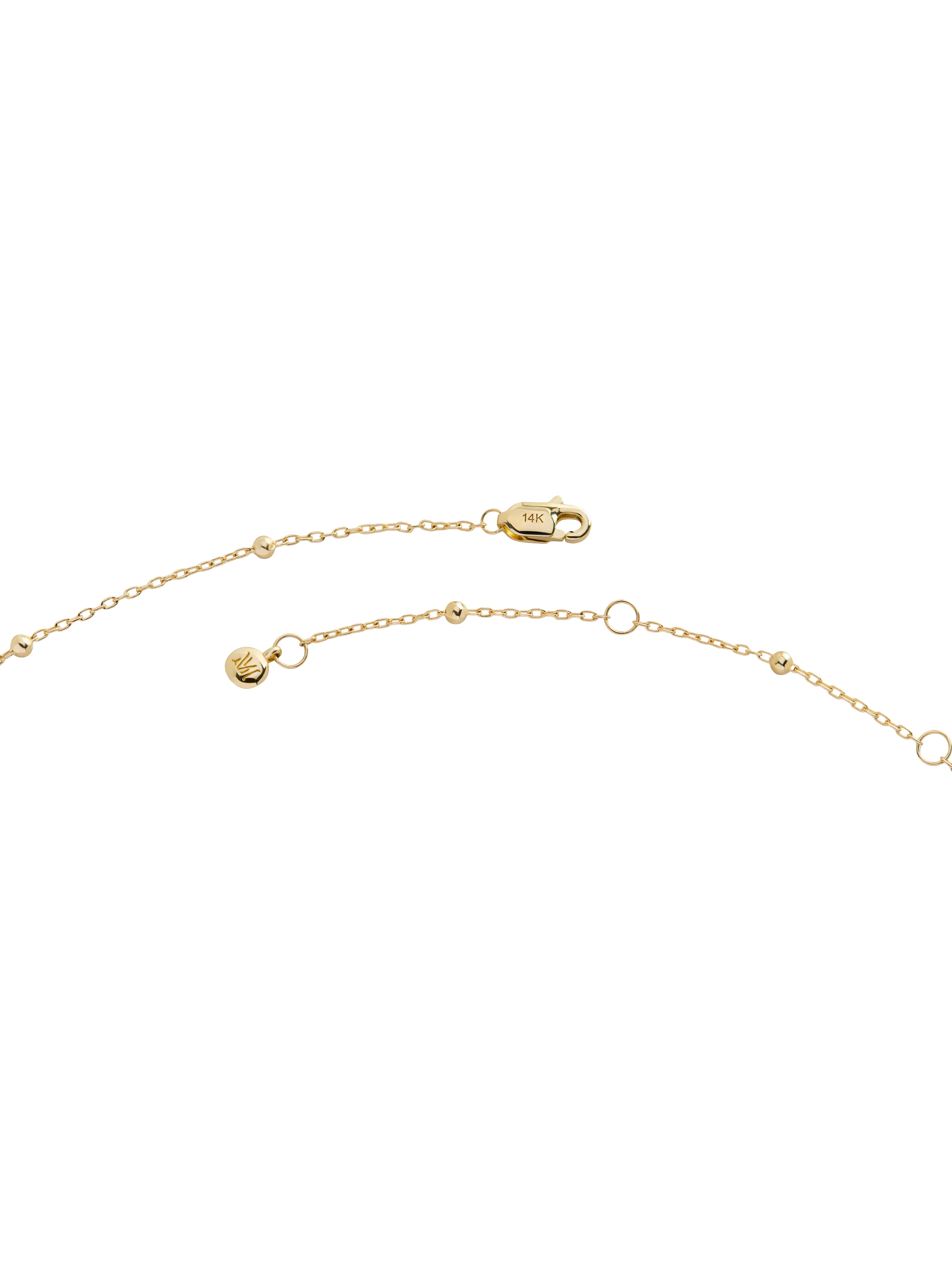 Monica Vinader 14ct yellow gold beaded chain necklace, UK version