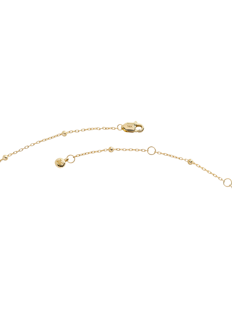 Monica Vinader 14ct yellow gold beaded chain necklace, UK version