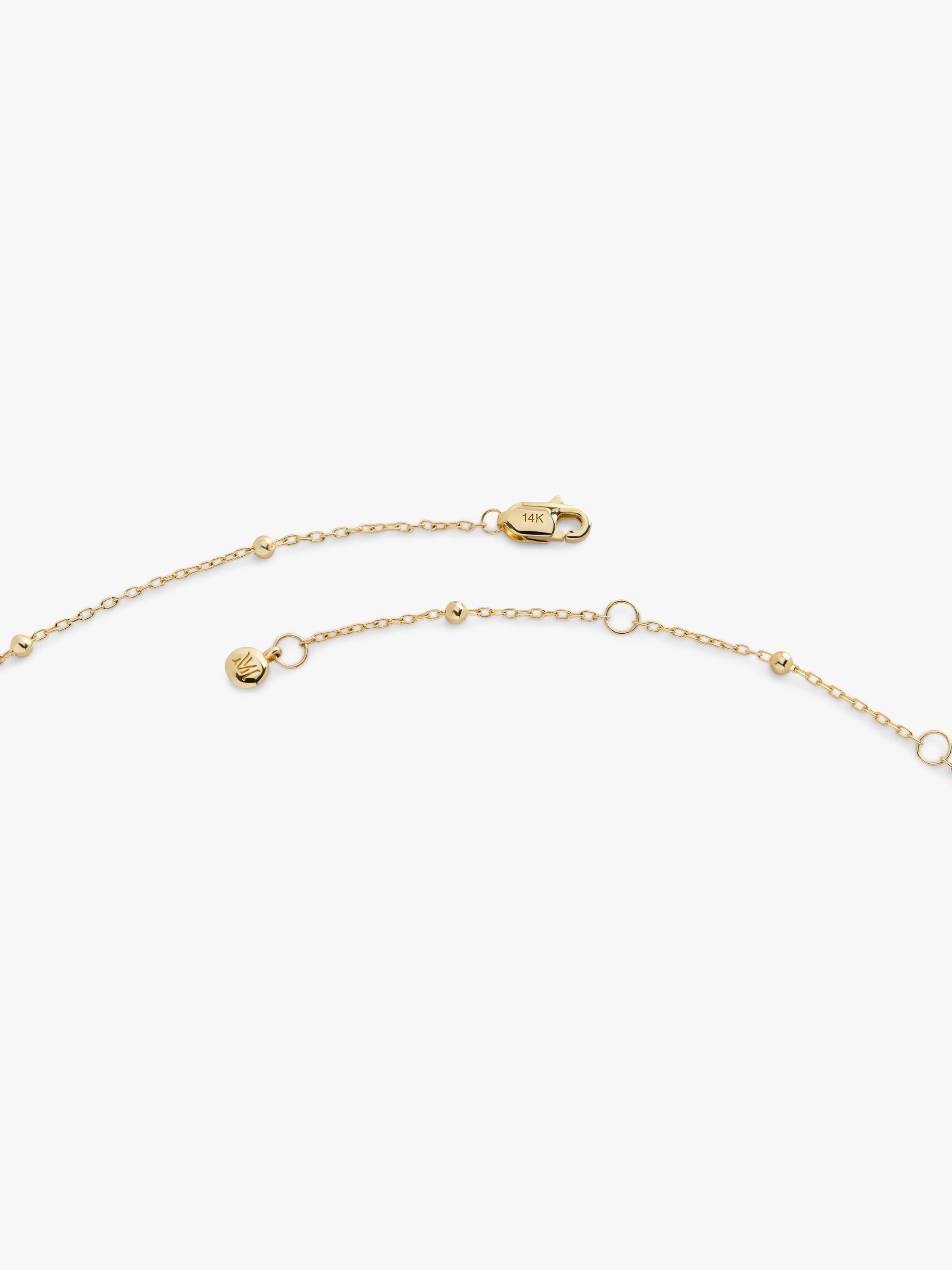 Monica Vinader 14ct yellow gold beaded chain necklace, UK version