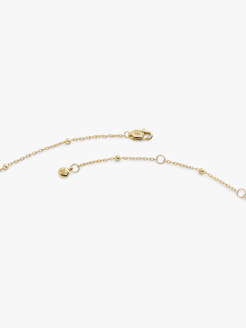Monica Vinader 14ct yellow gold beaded chain necklace, UK version
