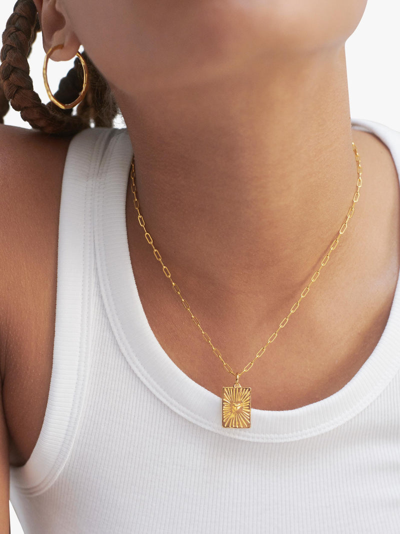 Monica Vinader gold heart pendant 2cm (British brand)