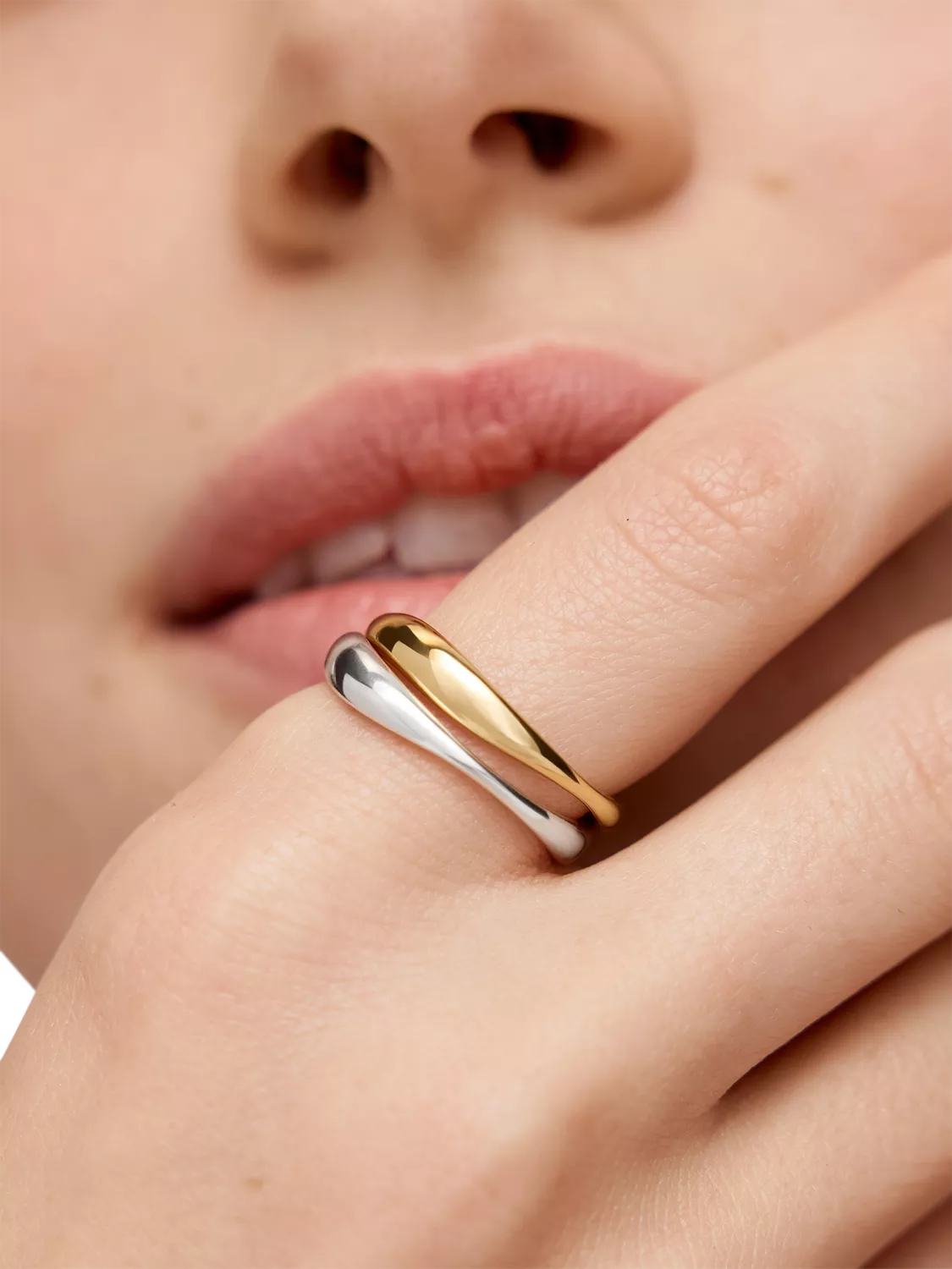 Monica Vinader gold stacking ring size K, UK version