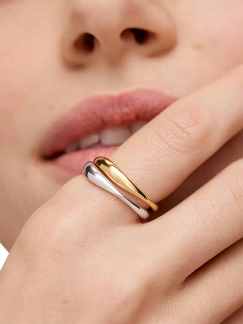 Monica Vinader gold stacking ring size K, UK version