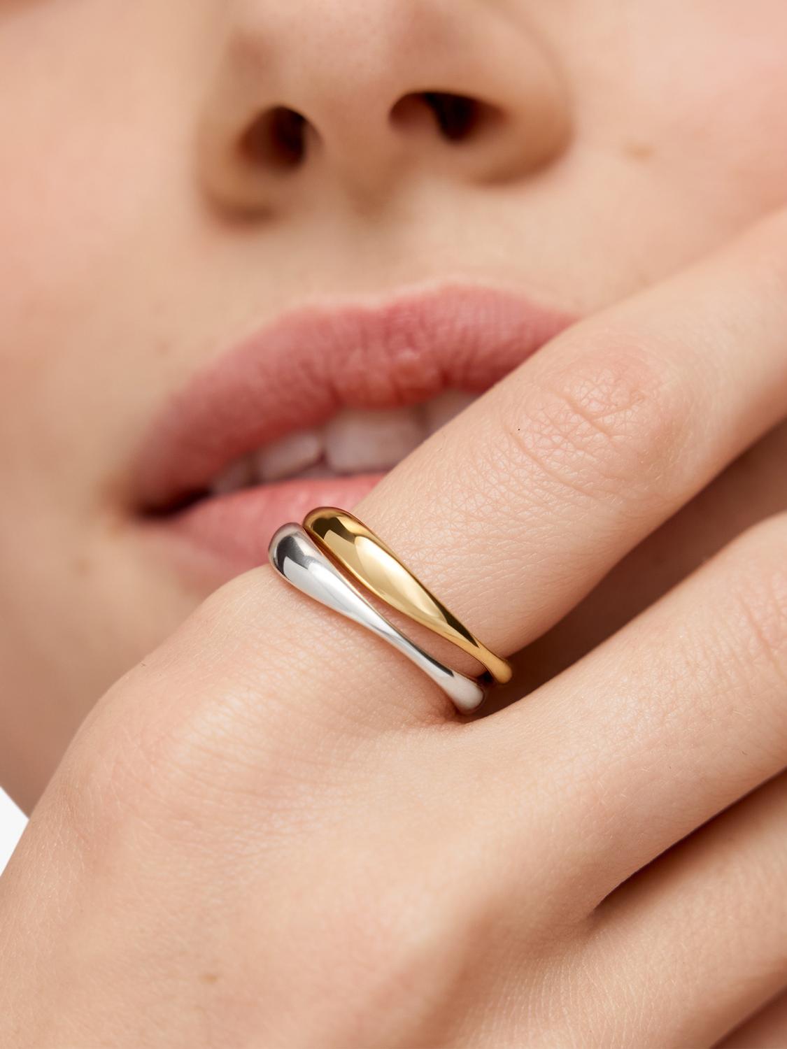 Monica Vinader gold stacking ring size K, UK version