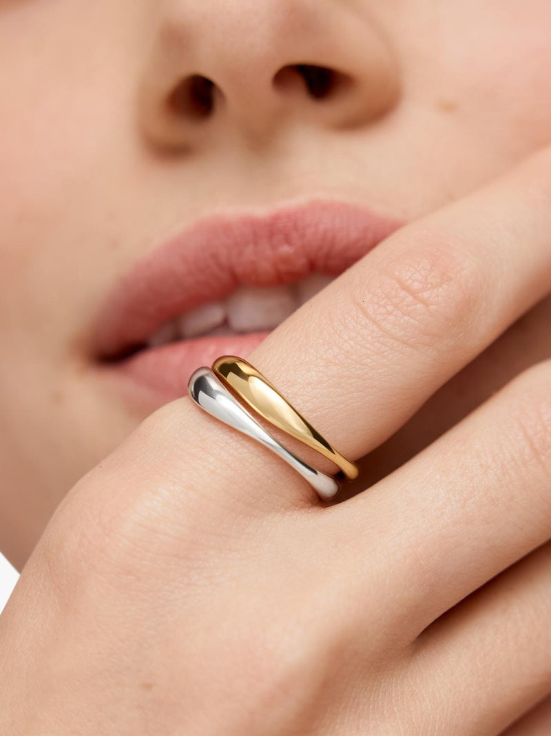 Monica Vinader gold stacking ring size K, UK version