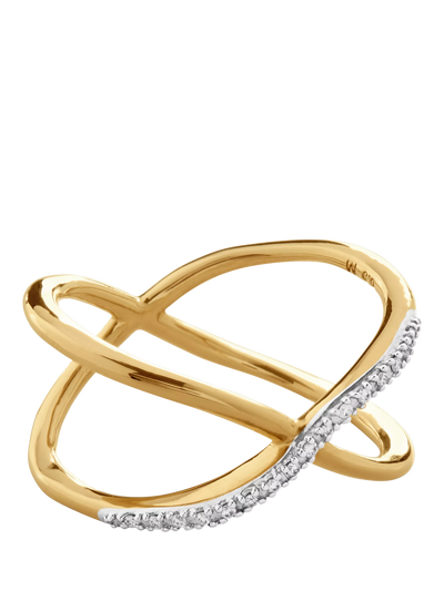 John Lewis Monica Vinader Riva Diamond Ring, Gold, M- Buy online at McGrocer