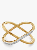 Monica Vinader Riva Diamond Ring gold vermeil size M, UK version