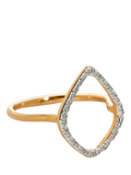 Monica Vinader Riva diamond cross over ring gold UK N - British product