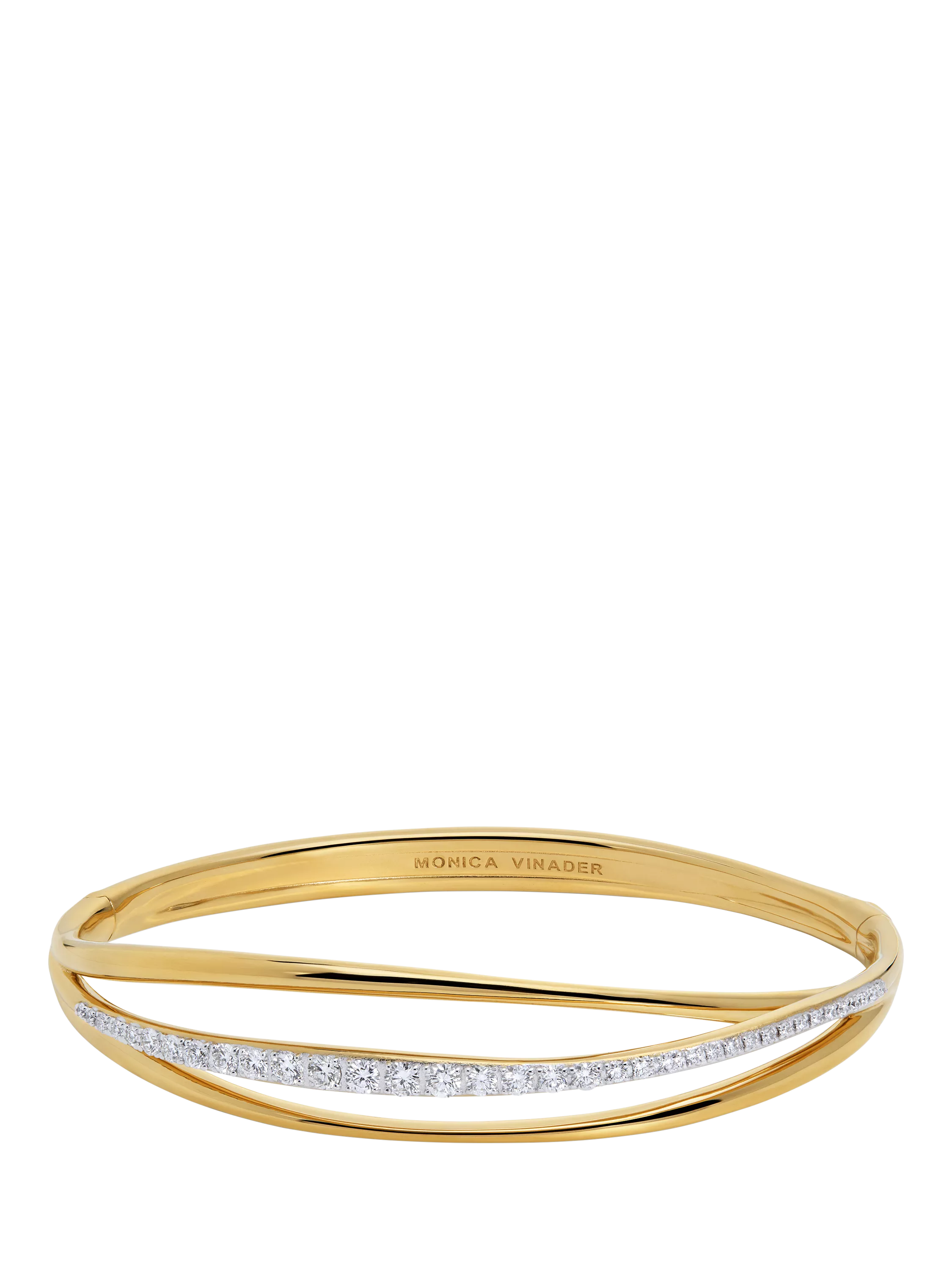 Monica Vinader gold wrap pave bracelet medium, imported from the UK