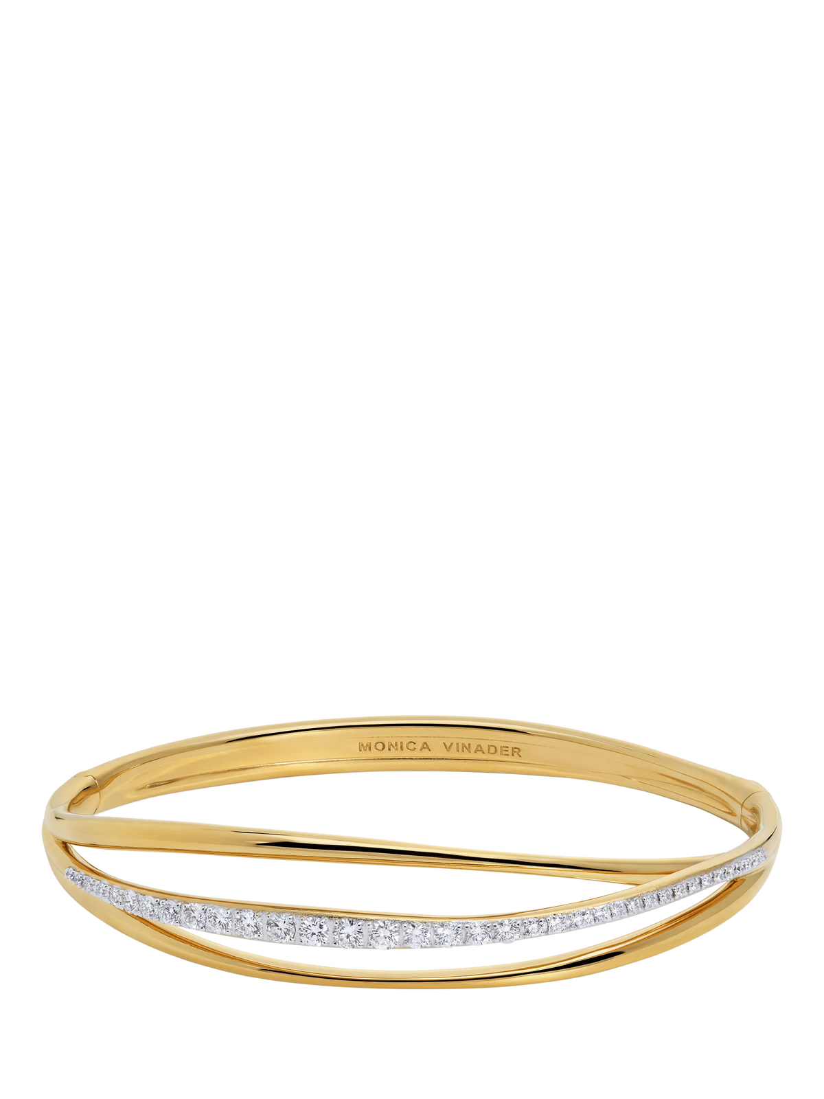 Monica Vinader gold wrap pave bracelet medium, imported from the UK